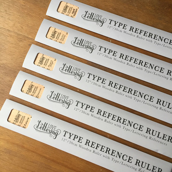 Typeface Reference 12" {30cm} Wooden Rulers