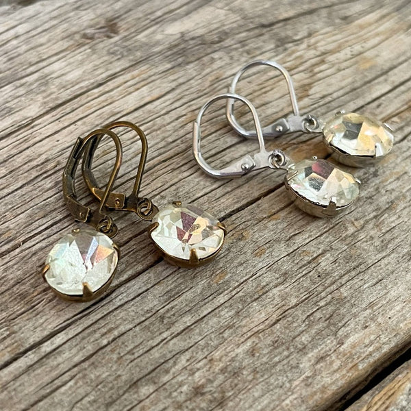 Crystal Clear Vintage Rhinestone Earrings