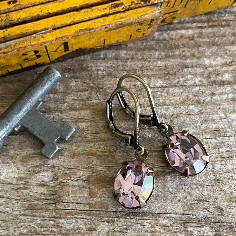 Light Amethyst Vintage Swarovski Earrings