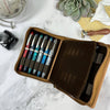Leather Zippered 12-Pen Case