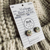 Dark Green and Wine Vintage Book Cover Post Earrings