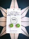 Green and White Vintage Book Cover Post Earrings
