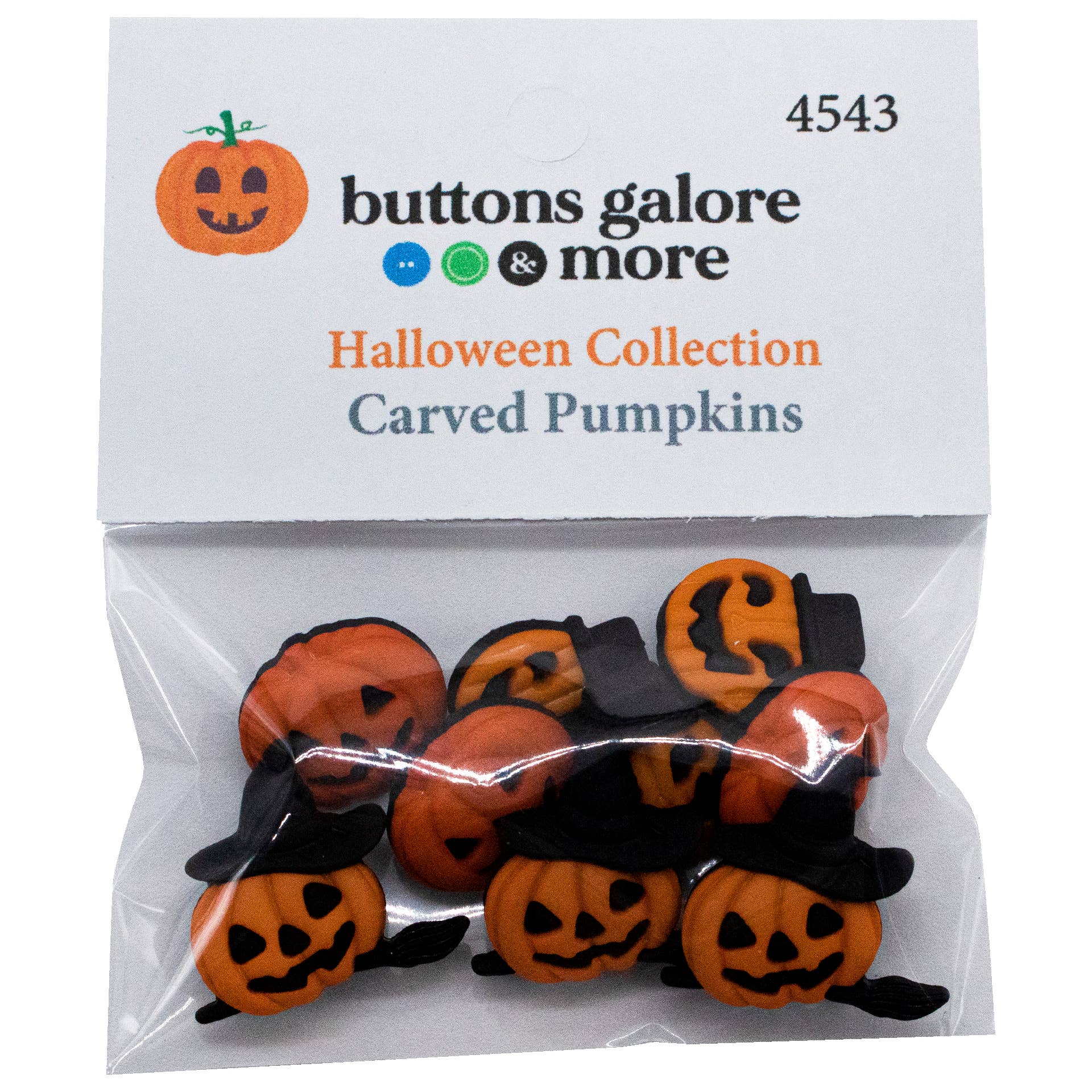 Carved Pumpkins Halloween Button Embellishments