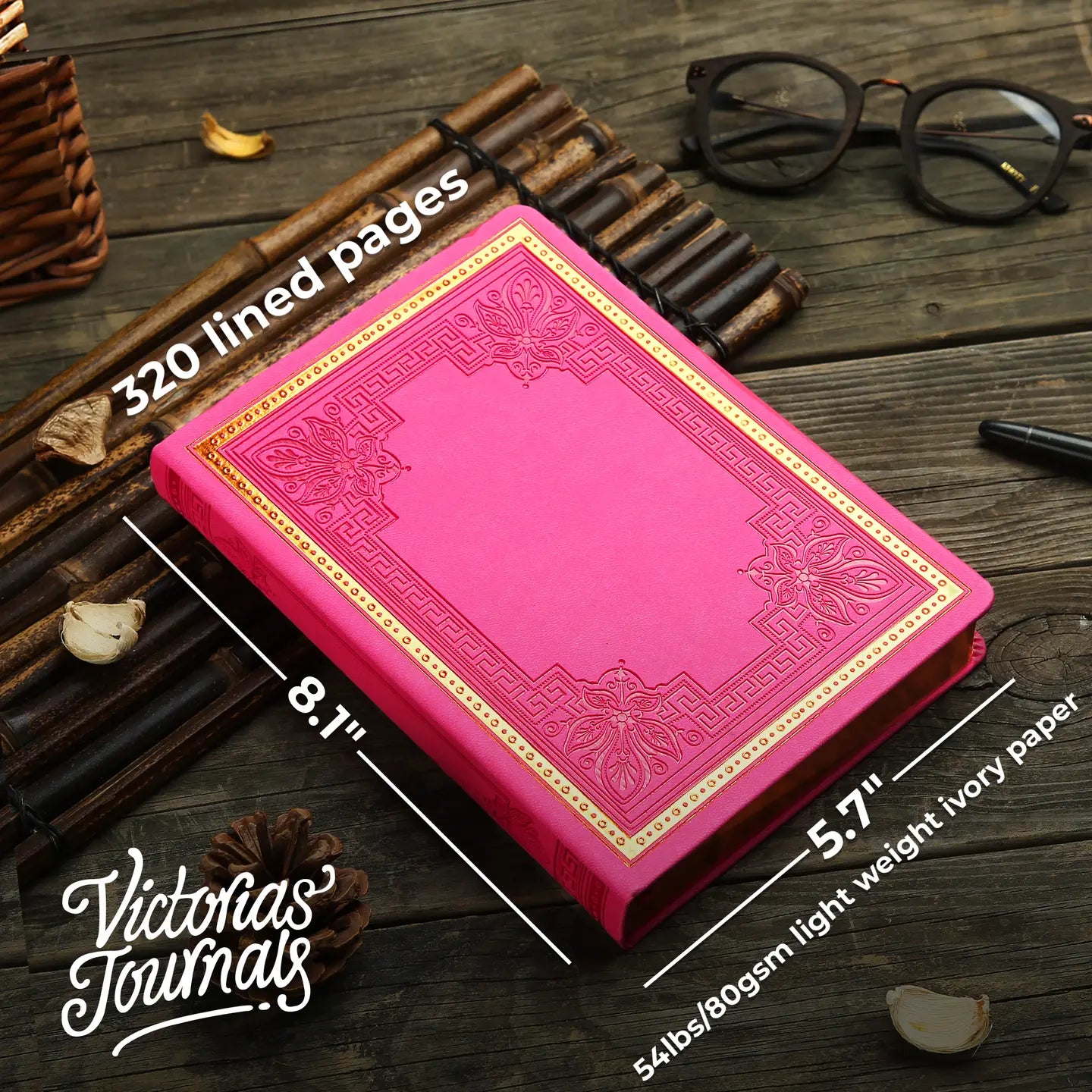 Pink Vintage Style Hardcover Journal