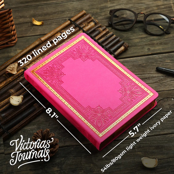 Pink Vintage Style Hardcover Journal