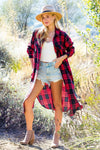 Flannel Plaid Longline Duster/Shacket
