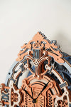 Horloge murale Notes romantiques, Puzzle mécanique en bois