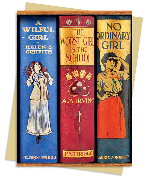 Great Girls Book Spines Greeting Card