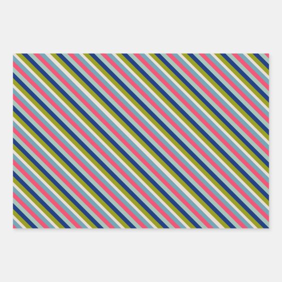 Bright Retro Christmas Wrapping Paper Trio