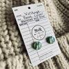 Green & Blue Mod Vintage Book Cover Post Earrings