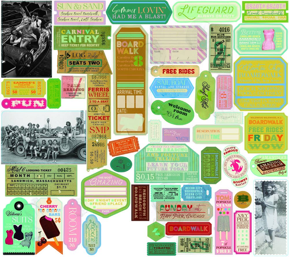 Beachside Boardwalk Tag Ephemera