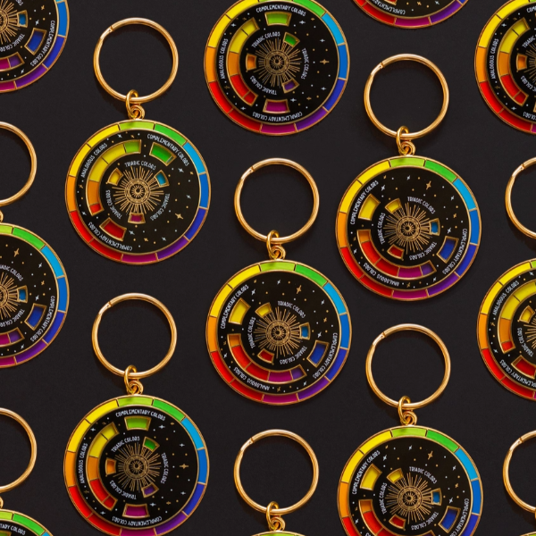 Color Wheel Interactive Enamel Keychain