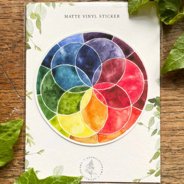 Colour Wheel Matte Vinyl Watercolour Sticker