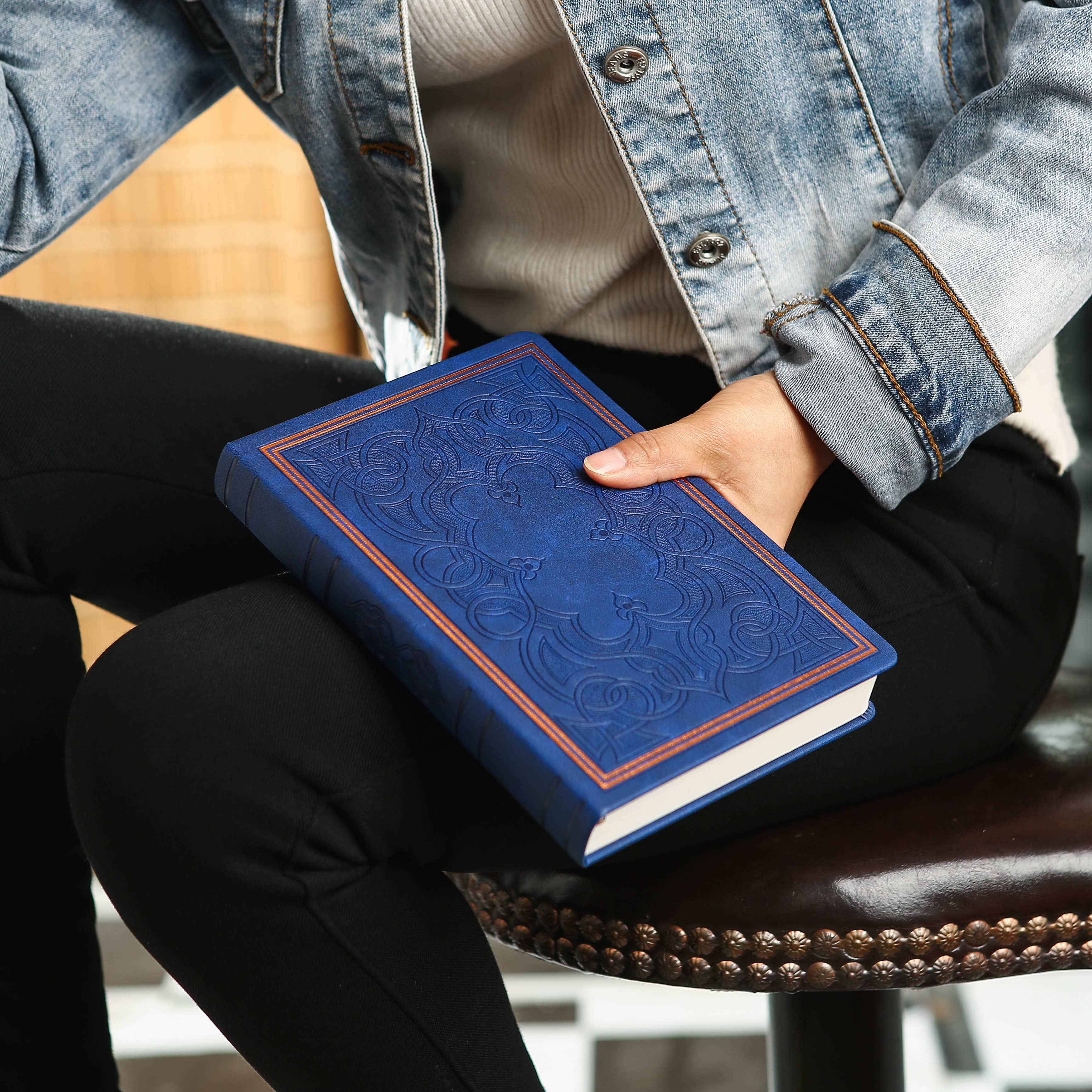 Blue Antiqued Hardcover Journal