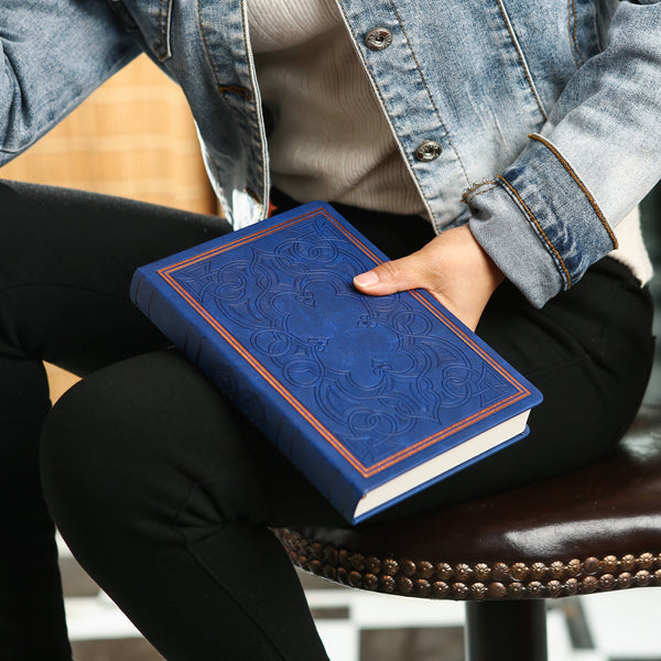 Blue Antiqued Hardcover Journal