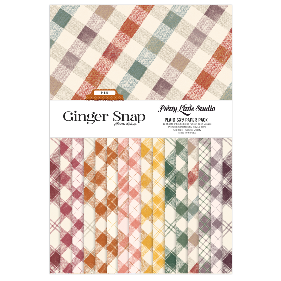 Ginger Snap Plaid 6x9 Single Sided Paper Pack {clearance}
