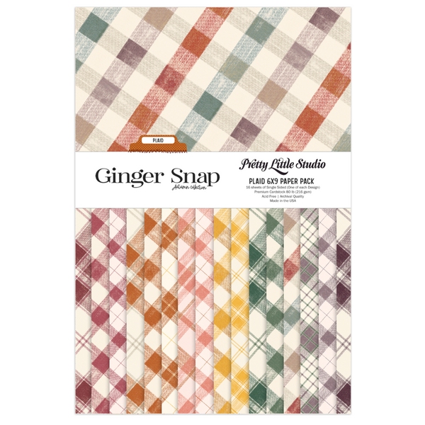 Ginger Snap Plaid 6x9 Single Sided Paper Pack {clearance}