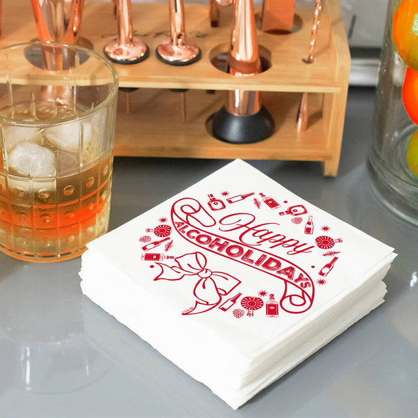 Happy Alcoholidays Cocktail Napkins