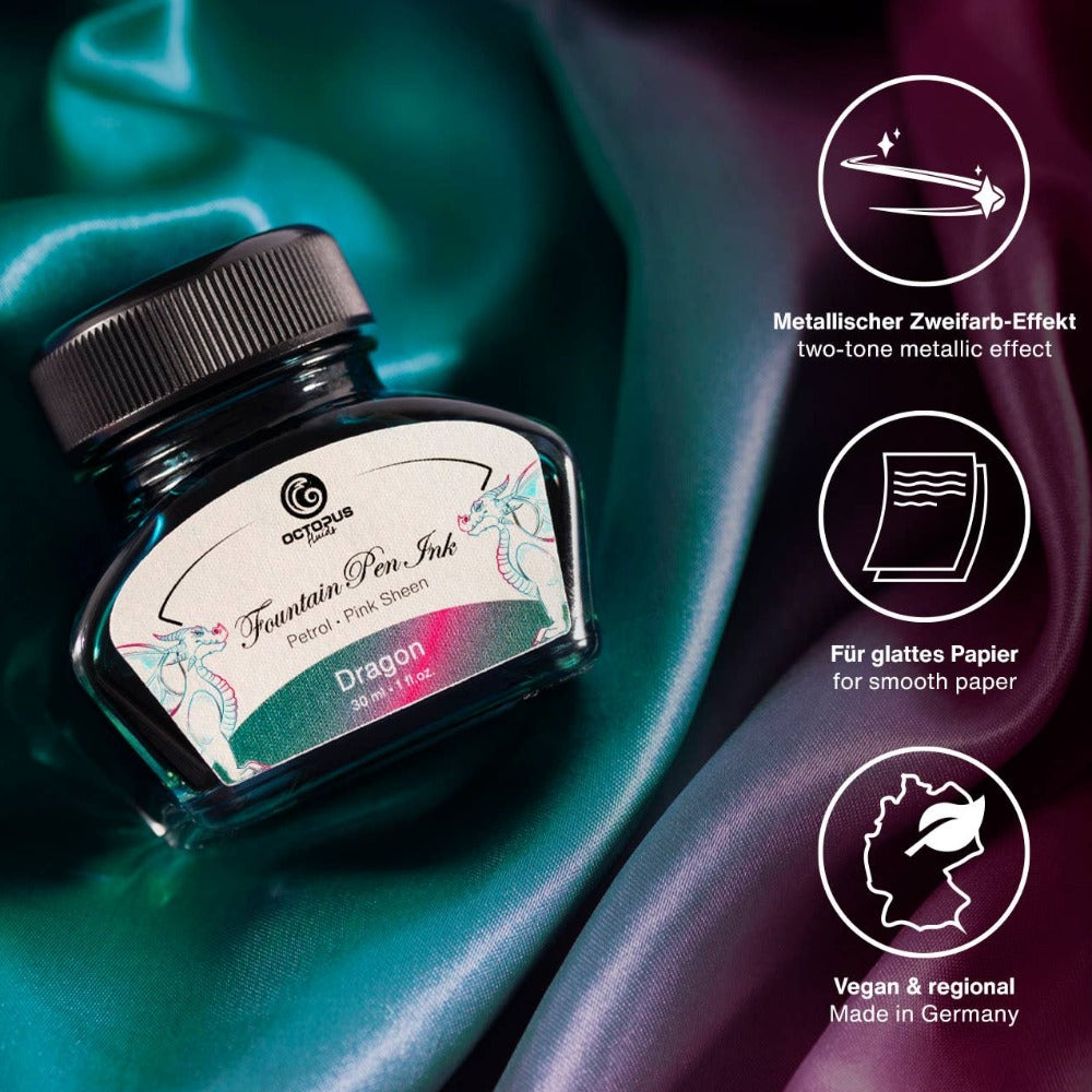 Dragon Petrol Sheening Fountain Pen Ink
