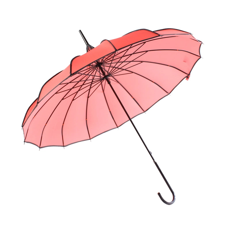 Coral Ribbed Pagoda Umbrella