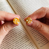 Deep Yellow Vintage Book Cover Post Earrings