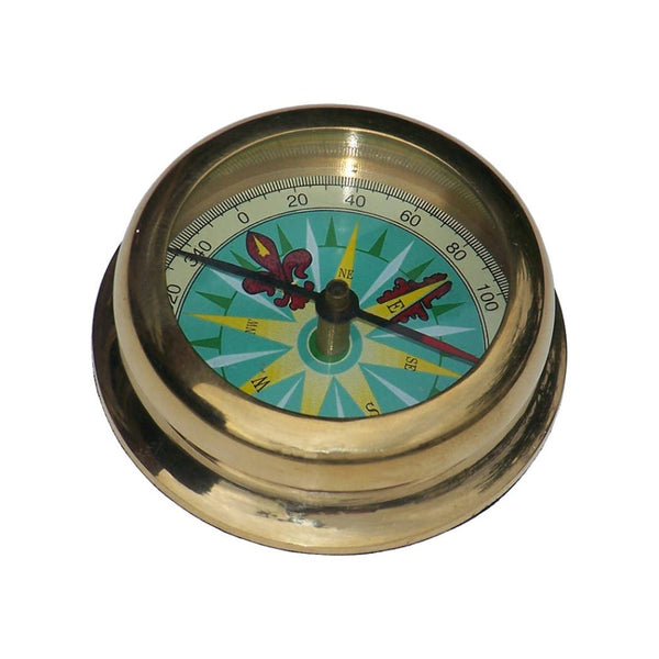 Polished Brass Nautical Paperweight Compass