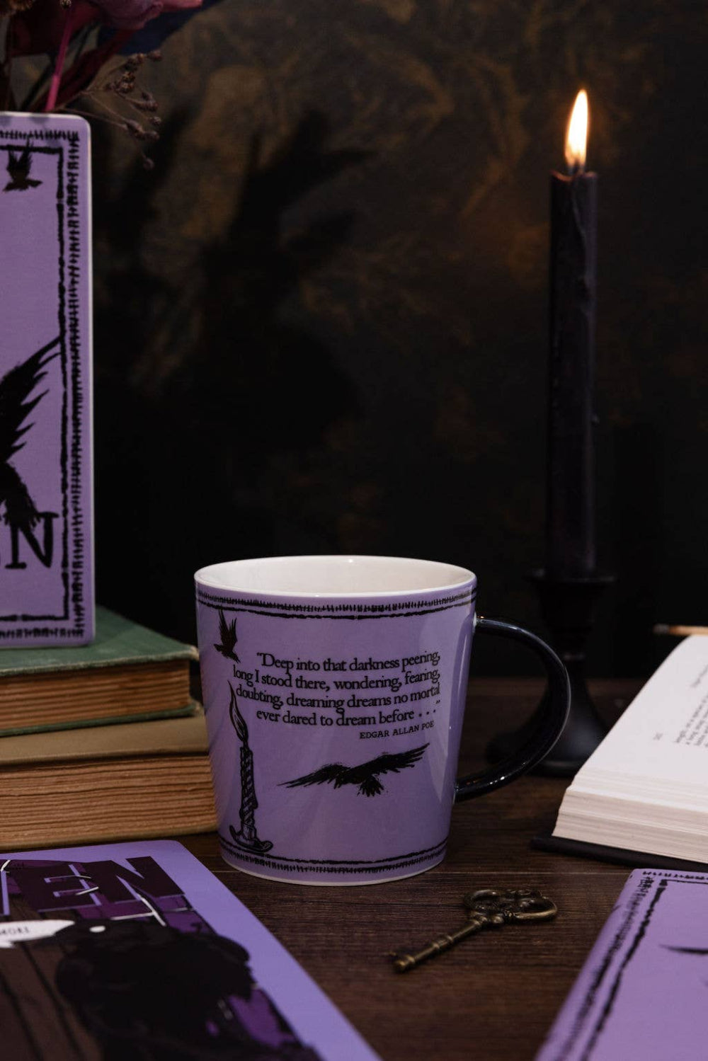 The Raven Ceramic Mug in Pale Purple