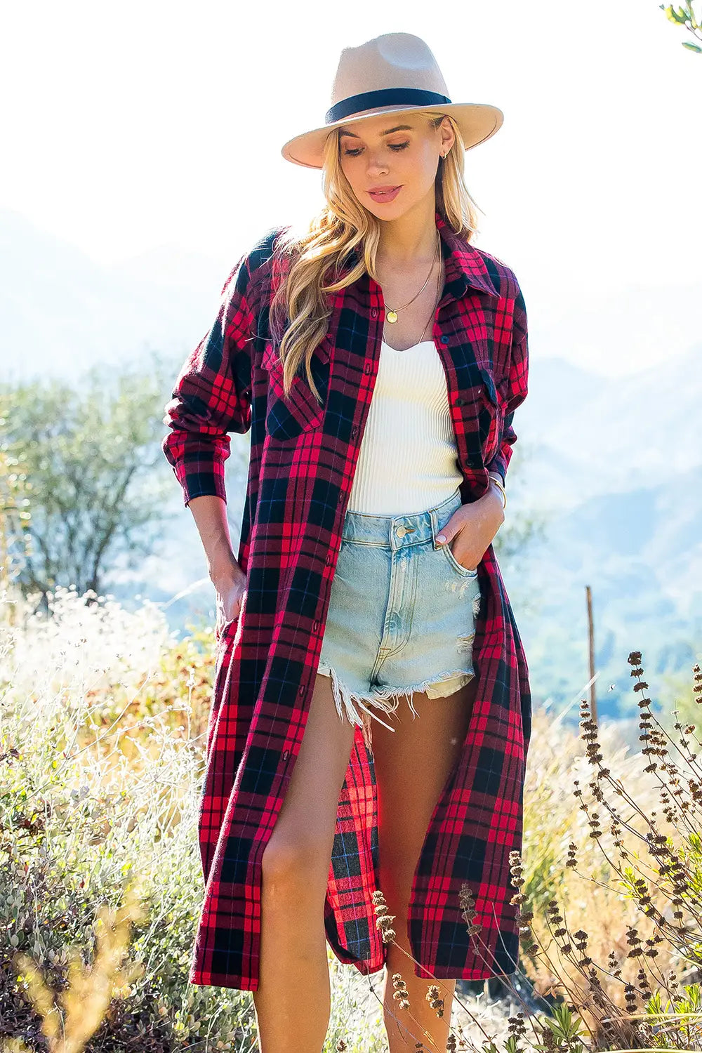 Flannel Plaid Longline Duster/Shacket
