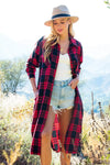 Flannel Plaid Longline Duster/Shacket