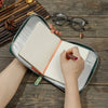 Black Vegan Leather Zippered Portfolio Ruled Notebook