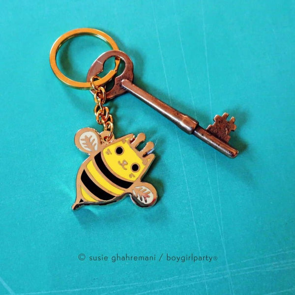 Cat Bee Keychain