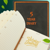 Black 5-Year A6 Vintage Vegan Leather Journal