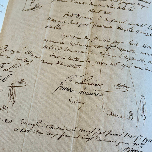 Antique 1840s French Calligraphy Pages