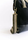 Corbin Signature Black Canvas + Leather Convertible Backpack