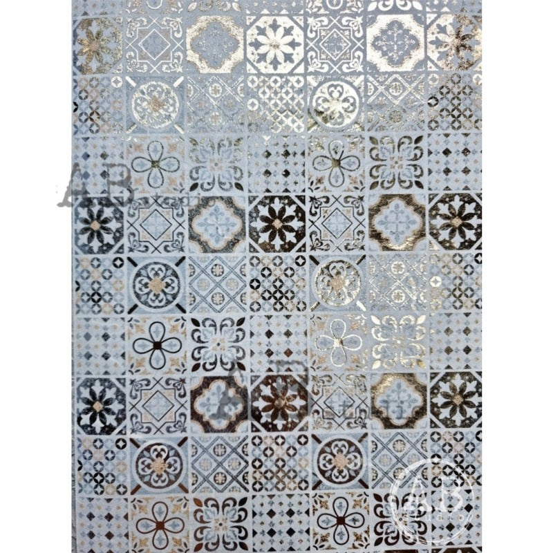 Gilded Mosaic Tiles A4 Decoupage Rice Paper