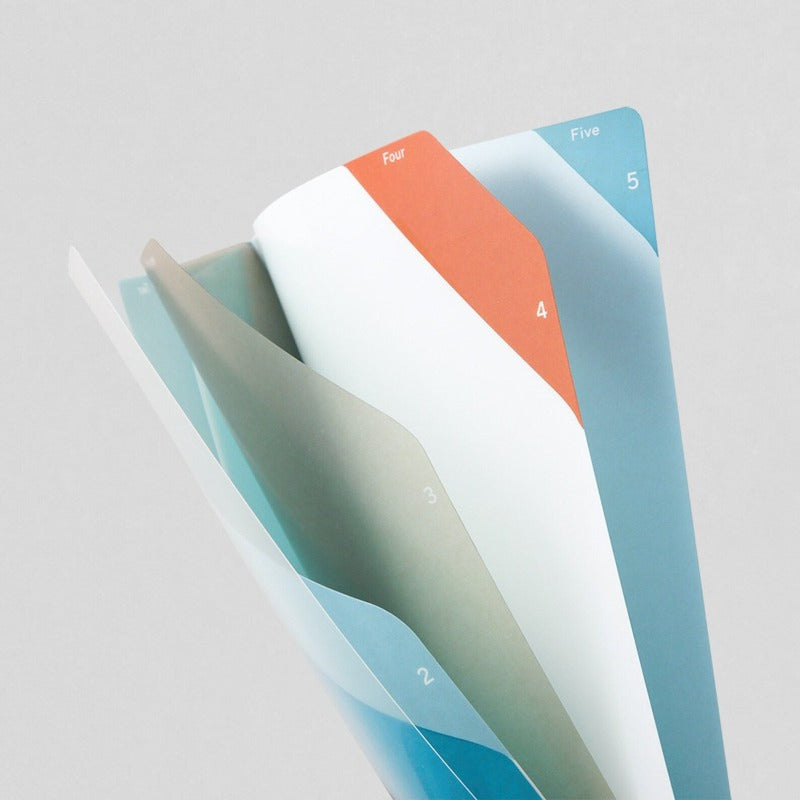 Navy Stripe Transparent 5-Pocket A5 Folder