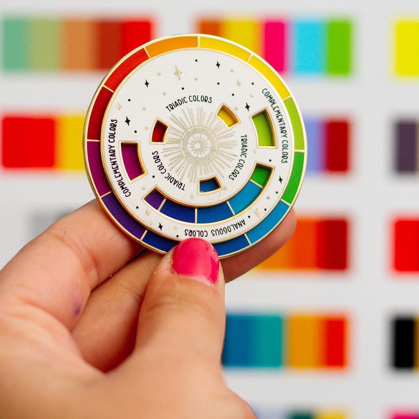 Color Wheel Interactive Enamel Pin