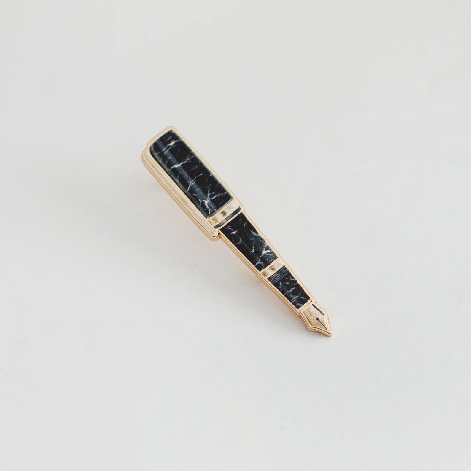 Black Marble Fountain Pen Enamel Pin