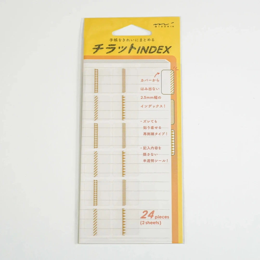 Midori Chiratto Index Label | Gold Pattern, Large