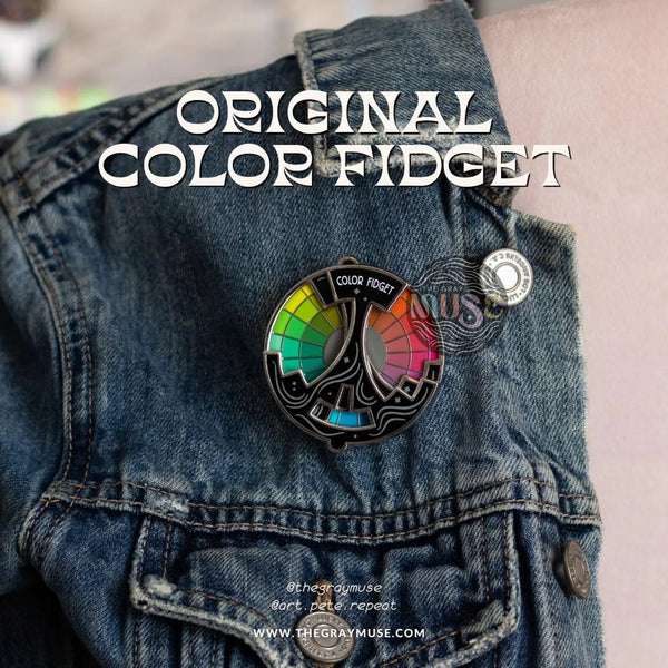 Color Fidget© Interactive Spinner Pin, Keychain, or Magnet