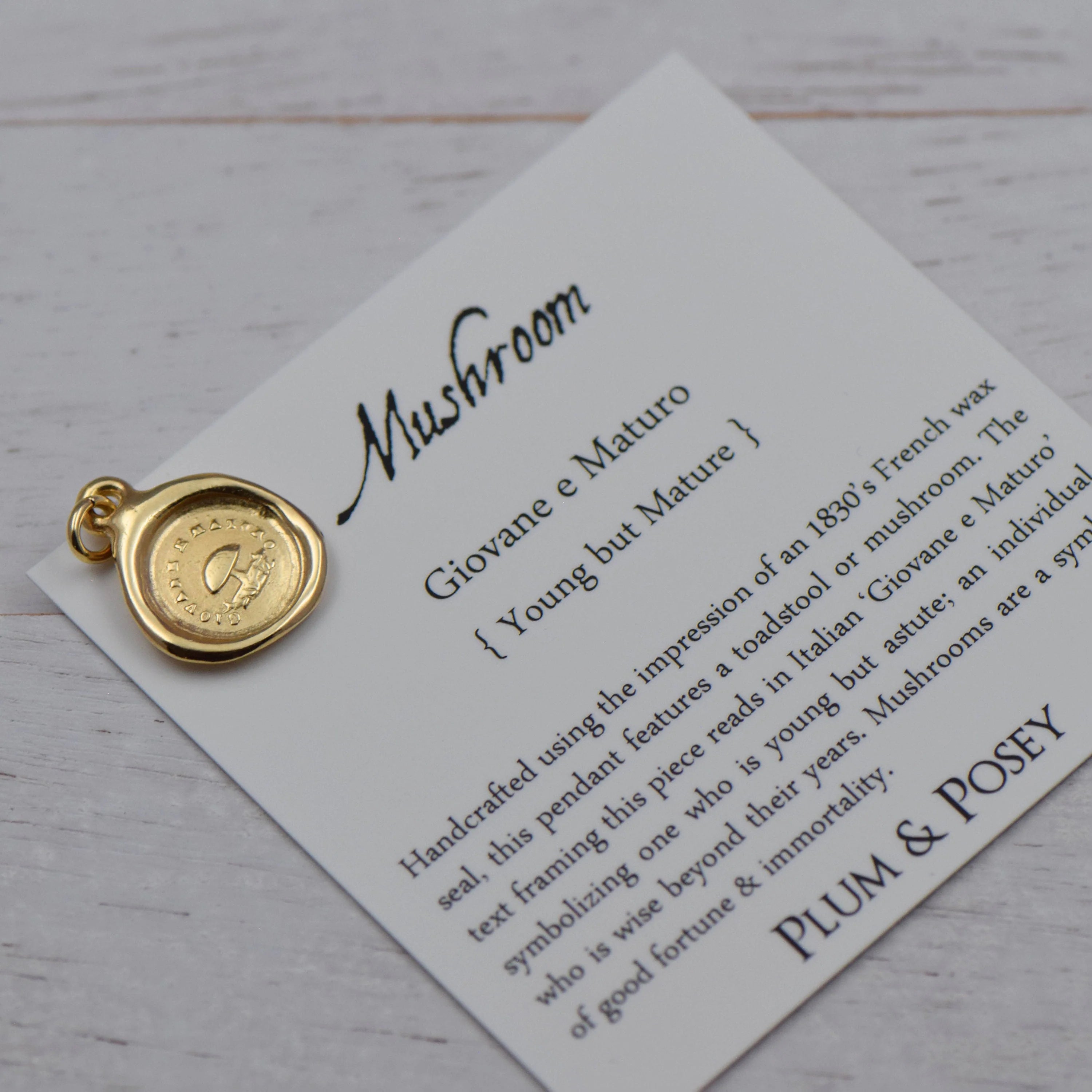 Mushroom Wax Seal Pendant