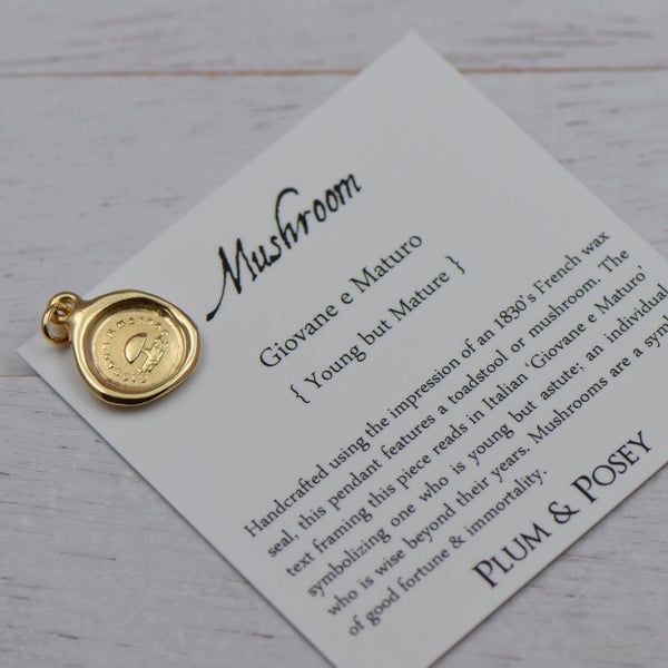 Mushroom Wax Seal Pendant