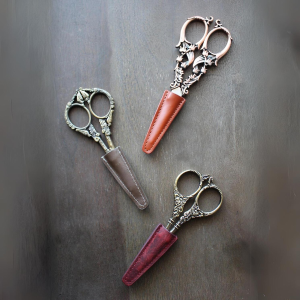 Leather Embroidery Scissor Sheaths {multiple colors}