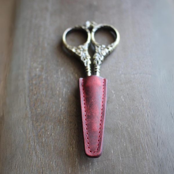 Leather Embroidery Scissor Sheaths {multiple colors}