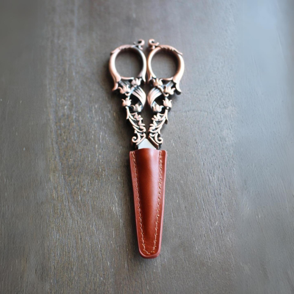 Leather Embroidery Scissor Sheaths {multiple colors}