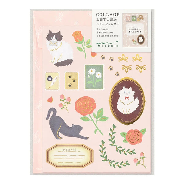 Collage Cat {No. 922} Midori Letter Set