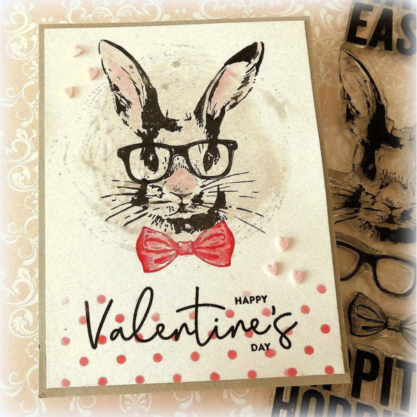 Hipster Bunny + Plaid/Polkadot Stamp + Stencil Set No. 64 {Easter} | Tim Holtz