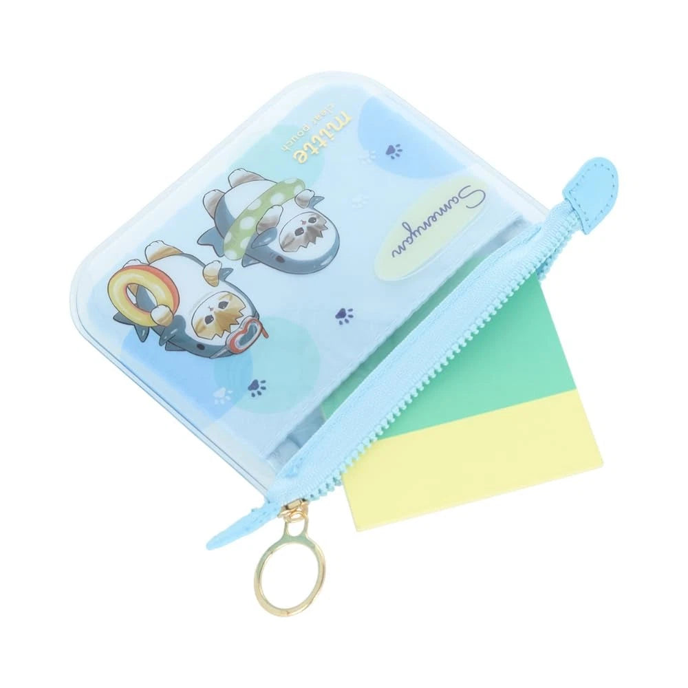 Mofusand Shark Nyan Mini Flat Mitte Clear Pouch