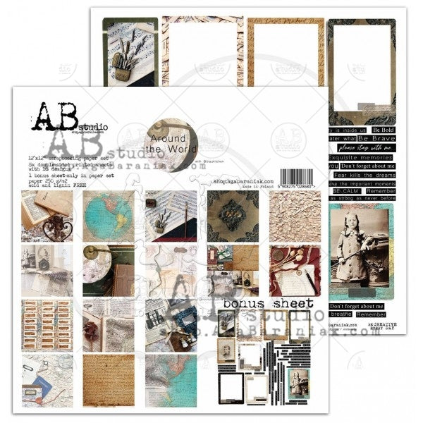 Collection de papier pour scrapbooking Autour du monde 12x12