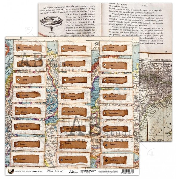 Collection de papier pour scrapbooking Autour du monde 12x12